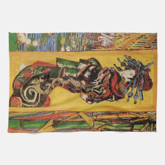 Japans hoesan Oiran door Vincent van Gogh Theedoek (Horizontaal)