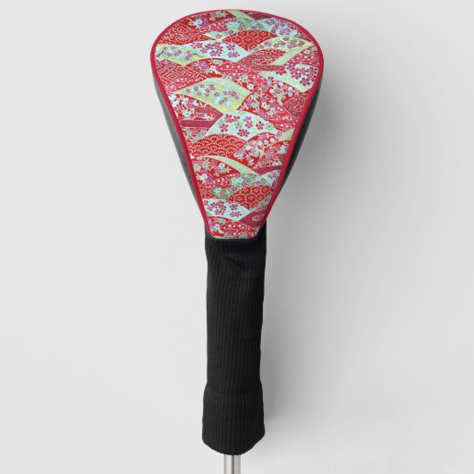 Japans Hoesje van Washington Art Red Floral Golf Golfheadcover (Voorkant)
