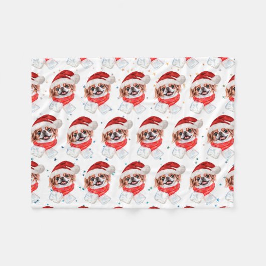 Japans Hondenras kerststerren Fleece Deken (Voorkant (Horizontaal))