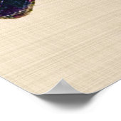 Japans Hout snijvlak van een Finch, bruin en beige Poster (Hoek)