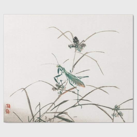 japans houtafdruk van mantis Wrapping Paper Cadeaupapier (Vlak)