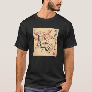  japans houtblok bloesem kersengrafiek t-shirt