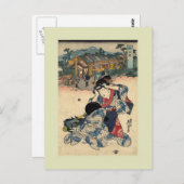  Japans houtblok Briefkaart (Voorkant / Achterkant)