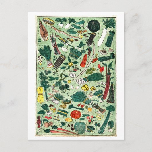 Japans houtblok van groenten door Shigenobu Briefkaart (Voorkant)