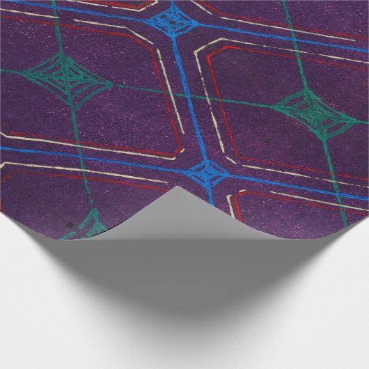 JAPANS HOUTBLOKPATROON IN PRUIMPAPIER CADEAUPAPIER (Hoek)