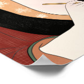 Japans houtsblok portret vrouw die schrijft poster (Hoek)