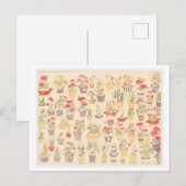 Japans Illustratie van Potted Planten / Bonsai Briefkaart (Voorkant / Achterkant)