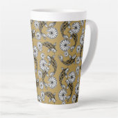 Japans Indigo Goud Karper Folk Patroon Latte Mok (Rechterhoek)