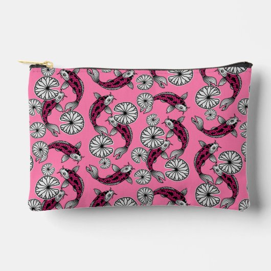 Japans Indigo Roze Karper Folk Patroon Etui (Voorkant)