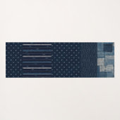 Japans Indigo Veldstof Boro & Kasu Ontwerpen Yogamat (Achterkant (horizontaal))