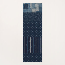 Japans Indigo Veldstof Boro & Kasu Ontwerpen Yogamat