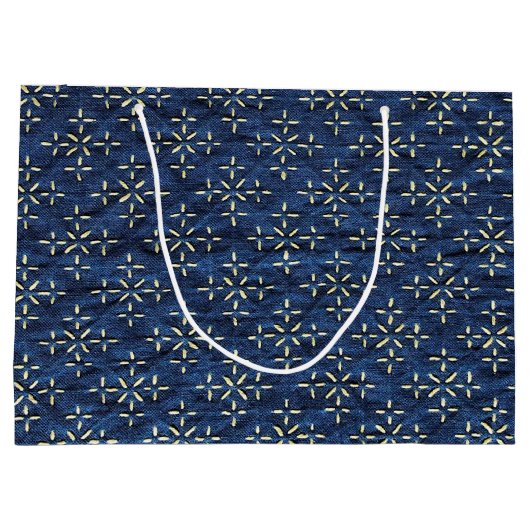 Japans indigoblauw groot cadeauzakje (Achterkant)