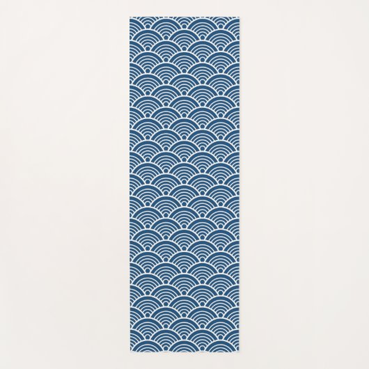 Japans Indigoblauw Kimono-patroon Yogamat (Voorkant)