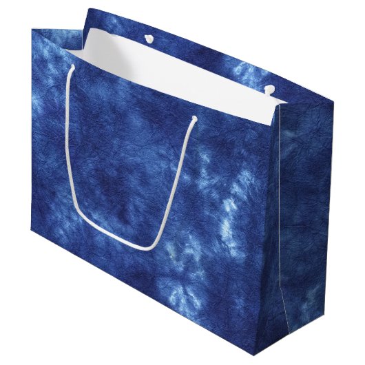 Japans indigokleurblauw groot cadeauzakje (Voorkant Gekanteld)