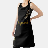 Japans inkt afdrukzwart en gouden bamboe schort (Insitu)