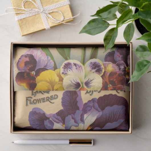 Japans Iris en Pansies Weefselpapier Tissuepapier (Geschenk)