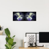 Japans Iris Flower Partial Color Mirror Abstract Poster (Thuiskantoor)
