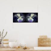 Japans Iris Flower Partial Color Mirror Abstract Poster (Keuken)