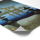 Japans jaagzang en regenwoud Houtblok Ukiyo-E Poster (Hoek)