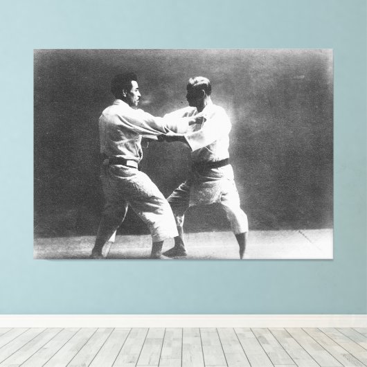 Japans Judoka Jigoro Kano Kyuzo Mifue Judo Canvas Afdruk (Insitu (Houten vloer))