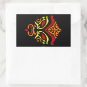 Japans Kabuki Masker Tribal Oranje Makeup Rechthoekige Sticker (Tas)