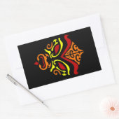 Japans Kabuki Masker Tribal Oranje Makeup Rechthoekige Sticker (Envelop)