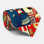 Japans Kabuki Samurai Geisha Woodblock Art Print Stropdas (Opgerold)