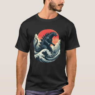  Japans Kaiju monster De Grote Golf Uit T-shirt