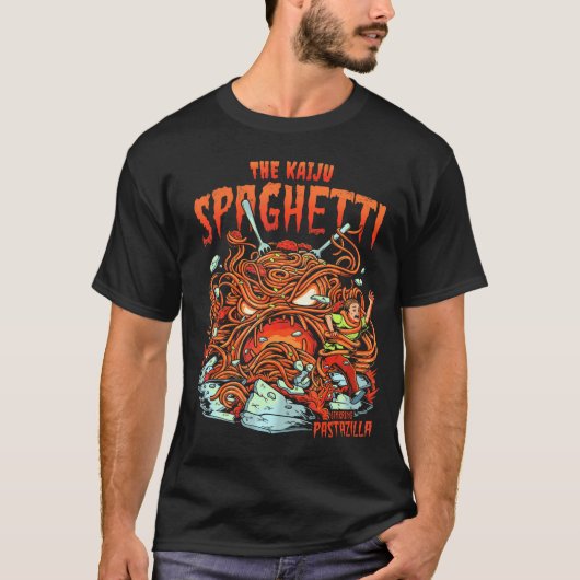 Japans Kaiju Spaghetti Monster Anime B Film Foo T-shirt (Voorkant)