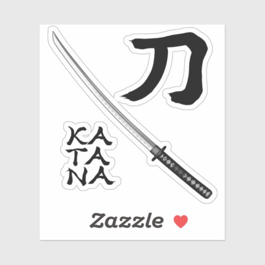 Japans Kanji Calligrafie Zwaard Sticker (Vel)