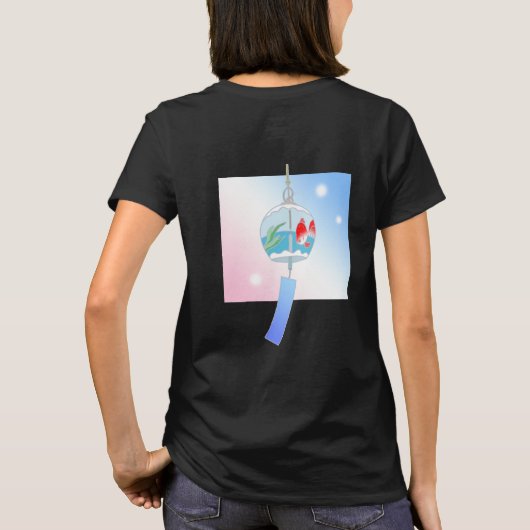 Japans kanji-ontwerp "Wind bell" T-shirt (Achterkant)