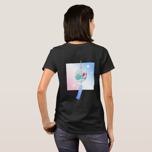 Japans kanji-ontwerp "Wind bell" T-shirt (Achterkant volledig)