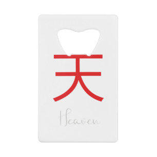 Japans Kanji Symbol voor de hemel Creditkaart Flessenopener