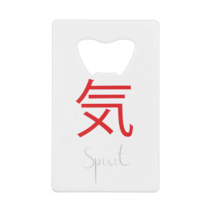Japans Kanji Symbool voor gedistilleerde drank Creditkaart Flessenopener