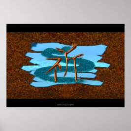 Japans KANJI-symbool voor PRAY Asian Art Series Poster