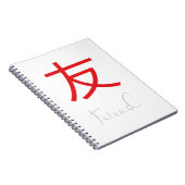 Japans Kanji-symbool voor vrienden Notitieboek (Rechterzijde)