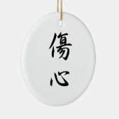 Japans Kanji voor gebroken hart - schouder Keramisch Ornament (Rechts)