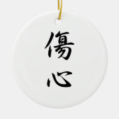 Japans Kanji voor gebroken hart - schouder Keramisch Ornament (Voorkant)