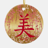 Japans Kanji voor schoonheid Keramisch Ornament (Voorkant)
