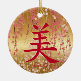 Japans Kanji voor schoonheid Keramisch Ornament