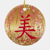 Japans Kanji voor schoonheid Keramisch Ornament (Achterkant)