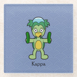 Japans Kappa Imp: Cartoon Yokai Glazen Onderzetter