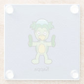 Japans Kappa Imp: Cartoon Yokai Glazen Onderzetter (Achterkant)
