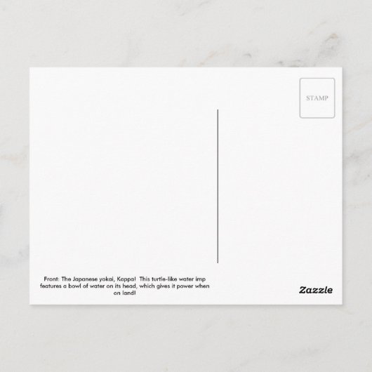 Japans Kappa Yokai Briefkaart (Achterkant)