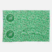 Japans Karakusa Arabesque spiraal wijnpatroon Theedoek (Horizontaal)