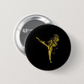 Japans Karate - Lion Fighter Ronde Button 5,7 Cm (Voorkant /achterkant)