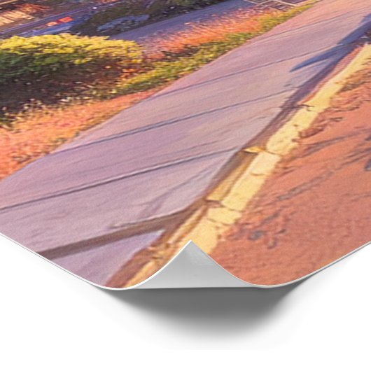 Japans kasteel in Dusk Poster (Hoek)