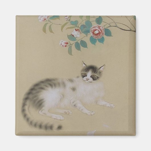Japans kat gekleurd magneet (Voorkant)