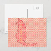 Japans kat - koraal Oranje batik Briefkaart (Voorkant / Achterkant)
