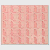 Japans kat - koraal Oranje batik Cadeaupapier (Vlak)
